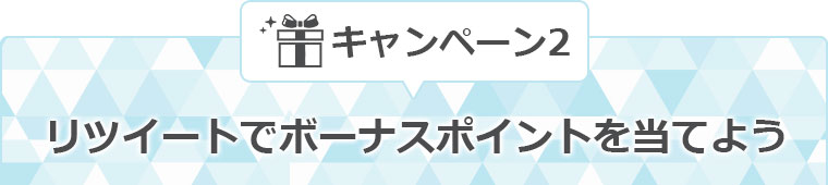 キャンペーン2　リツイートでボーナスポイントを当てよう